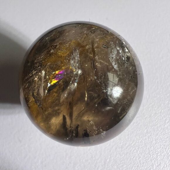 Smoky Quartz Crystal Sphere Marble (#12) IMPERFECT - Picture 5 of 11